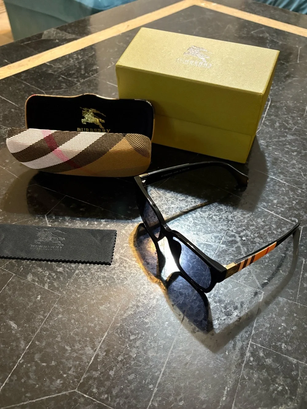 Black Sunglasses with Checkered accent